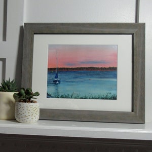 Giclee Print of Sailboat in Maine from original artwork image 1