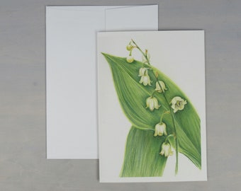 Carte de note Lily à partir d’une illustration originale avec enveloppe