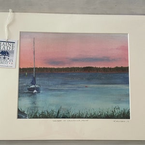 Giclee Print of Sailboat in Maine from original artwork image 3