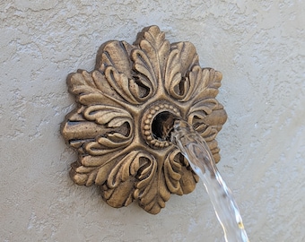 Water spout rosette 5.1/4'' for pool design Wall fountain emitter Stone water feature