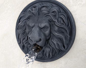 JUEGO DE 3 ARTÍCULOS Cabeza de león, boquilla de agua de 8'' para piscina, emisor de fuente de pared, fuente de agua