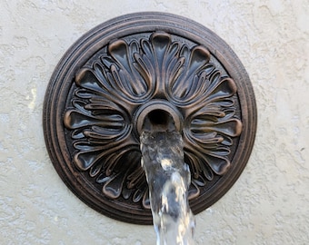 Cast stone rosette 6.5'' for pool  Water spouts Wall fountain emitter Water feature
