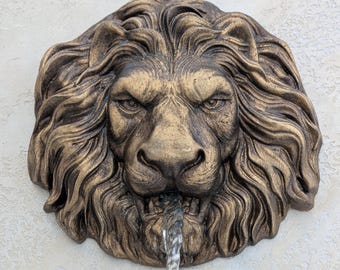 Lion Head 12'' antique bronze water spout for pool Wall fountain emitter Water spitter Outdoor fountain