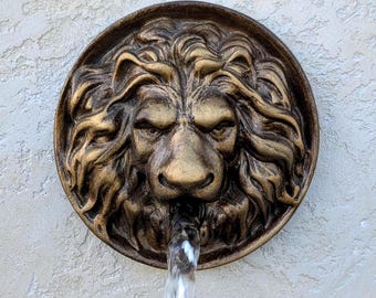 Lion head 6'' wall fountain for pool Water spouts Water emitter