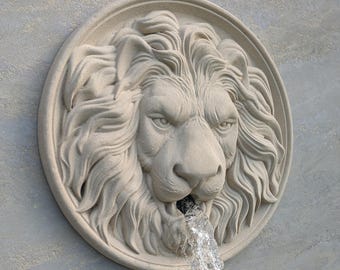 Cabeza de león, boquilla de agua de 13 pulgadas para piscina, emisor de fuente de pared, chorro de agua.