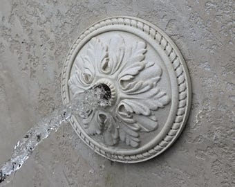 Rosetón de fuente de 6,5'' para piscina, fuente de pared exterior, fuente de agua de piedra, surtidor de agua