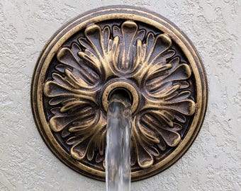 Rosetón de fuente de 8'' de piedra fundida para piscina, emisor de fuente de pared, chorro de agua