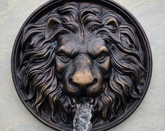 Cabeza de león, surtidor de agua de 20'' para piscina, emisor de fuente de pared grande, chorro de agua, fuente exterior, piedra decorativa para fuentes.