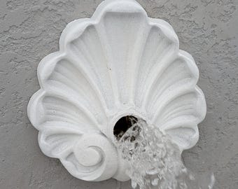 Fuente de pared con forma de concha marina, chorro de agua, emisor de agua para piscina