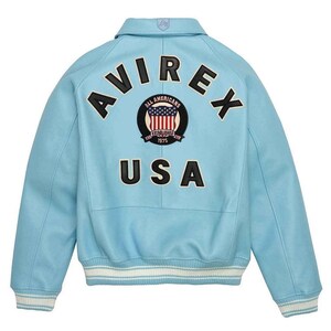 Avirex USA Edition Leather Bomber Jacket, Genuine Cowsoft Leather With Varsity Style Fashion bild 1