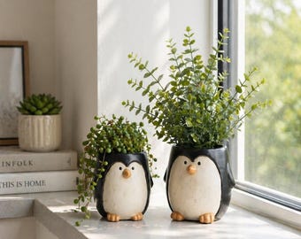 Village Pottery 小型ペンギンプランター 植木鉢 ギフト 装飾