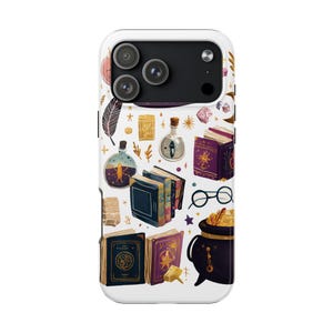 Witchy Magic Bücher Handyhülle | Hexenhut Kessel Trank Flasche Kristall