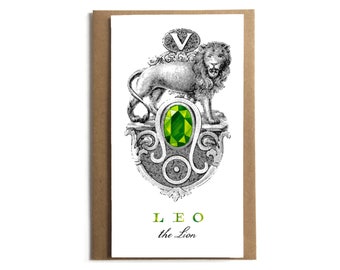 Leo the Lion; Vintage Zodiac Greeting Card; Card for Leo; Vintage Astrology; Unique Astrology; Astrological Sign; Horoscope