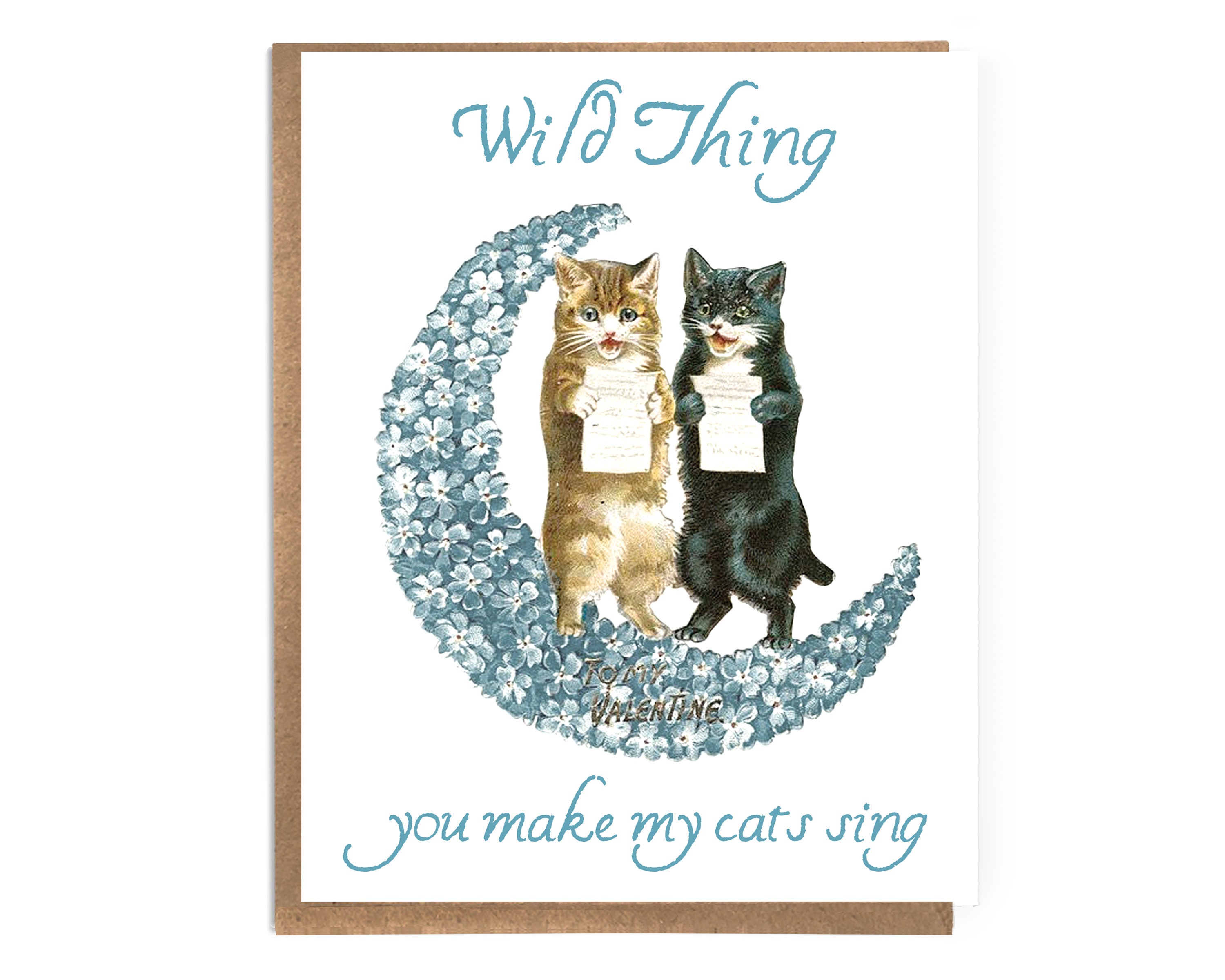 Wild Thing You Make My Cats Sing; Funny Vintage Valentine; Cute