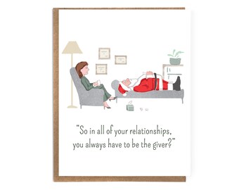 Holiday Humor; Santa in Therapy Christmas Card