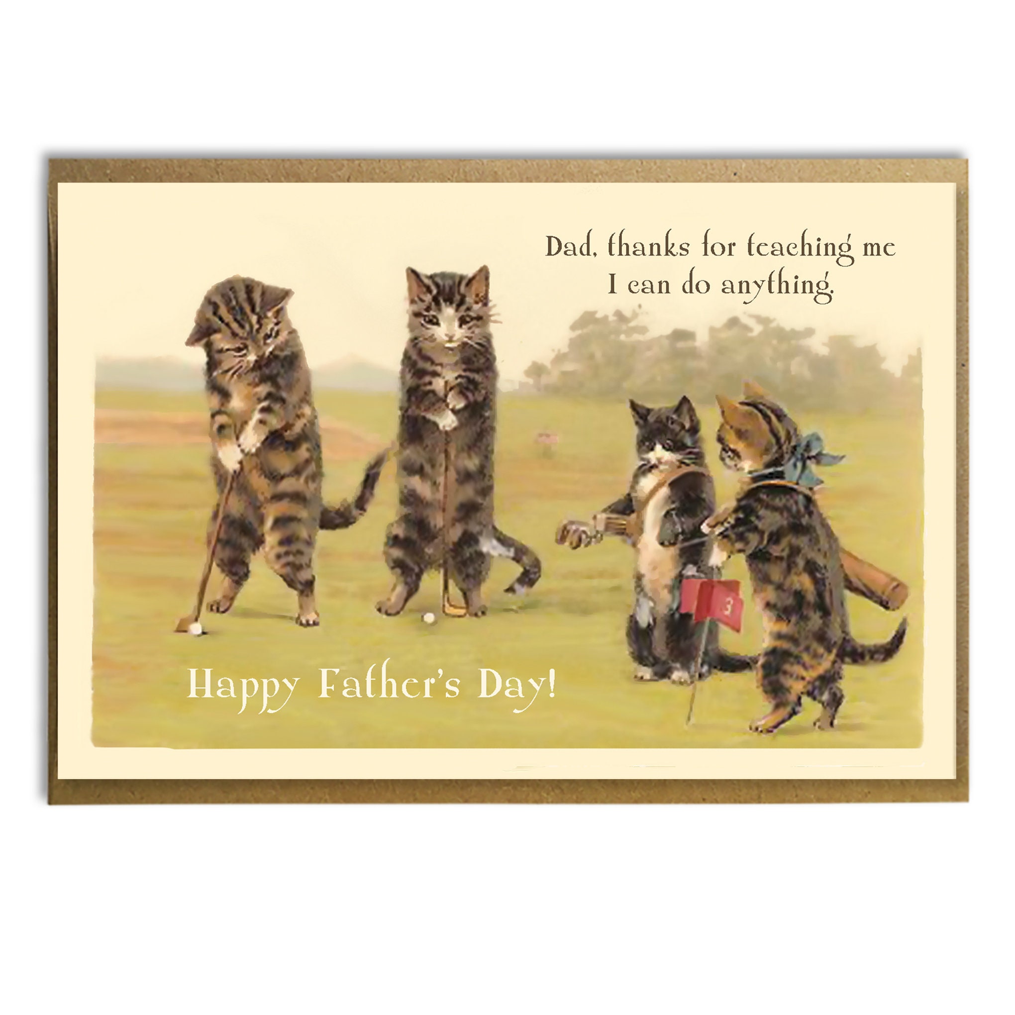 Funny Father's Day Card; Golfing Cats; Thanks for Teaching Me I Can Do ...