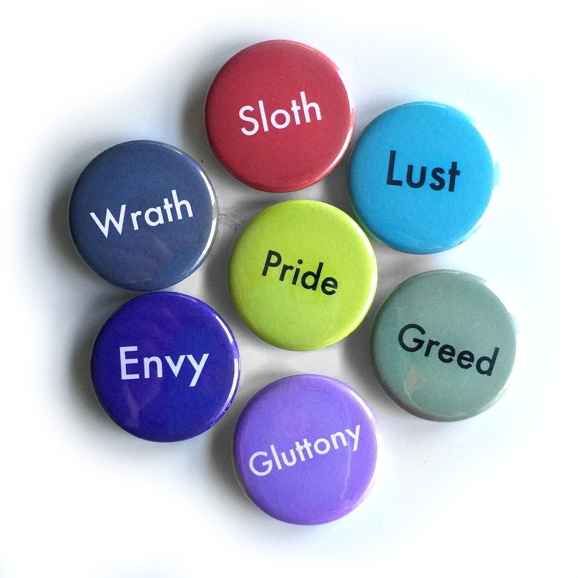 7 Deadly Pins Cute or Pins Set Funny Gift Etsy