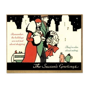 Funny Vintage Holiday Card for Foodies; Meaning of Christmas; Cute Christmas; Holiday Humor; Cynical Christmas