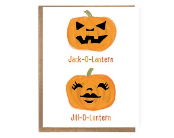 Funny Halloween Card; Jill-O-Lantern; Cute Comic Halloween Card; Funny Feminist Halloween Card; Halloween Card for Her