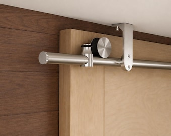 Top Mount Scheunentor Hardware Kit, moderne minimalistische Stil Edelstahl Schiebetürschiene