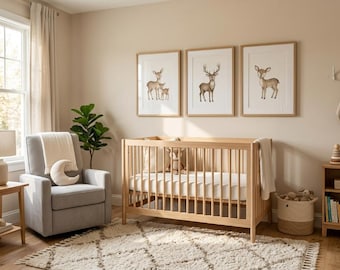 Berço de madeira com colchão | Cama infantil natural para bebês e crianças pequenas