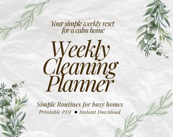 Weekly Cleaning Planner | Daily Reset Routine | Cleaning schedule | Busy Mums cleaning Checklist | Weekly Reset Routine (Instant Download)