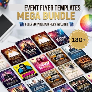 180+ Event Flyer Templates Mega Bundle | Editable Photoshop PSD Files (Digital Download)