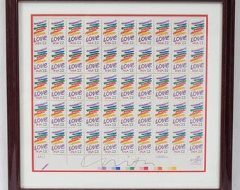 Sister Mary Corita Kent SIGNED 1985 Full Stamp Sheet Rainbow Love Scott #2143