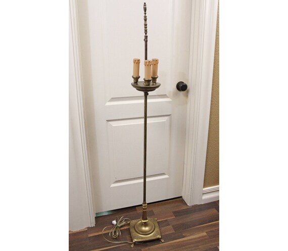 Rembrandt Art Deco Ornate Clawfoot Cast Iron Candlestick Floor Etsy