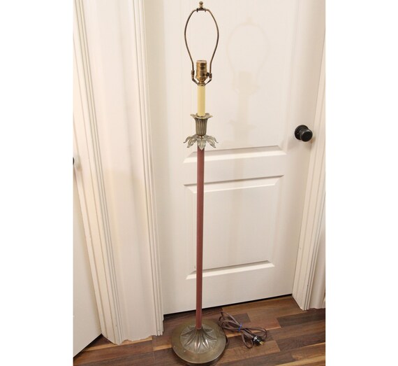 Ethan Allen Art Deco Brass Floor Lamp Vintage Hollywood Etsy