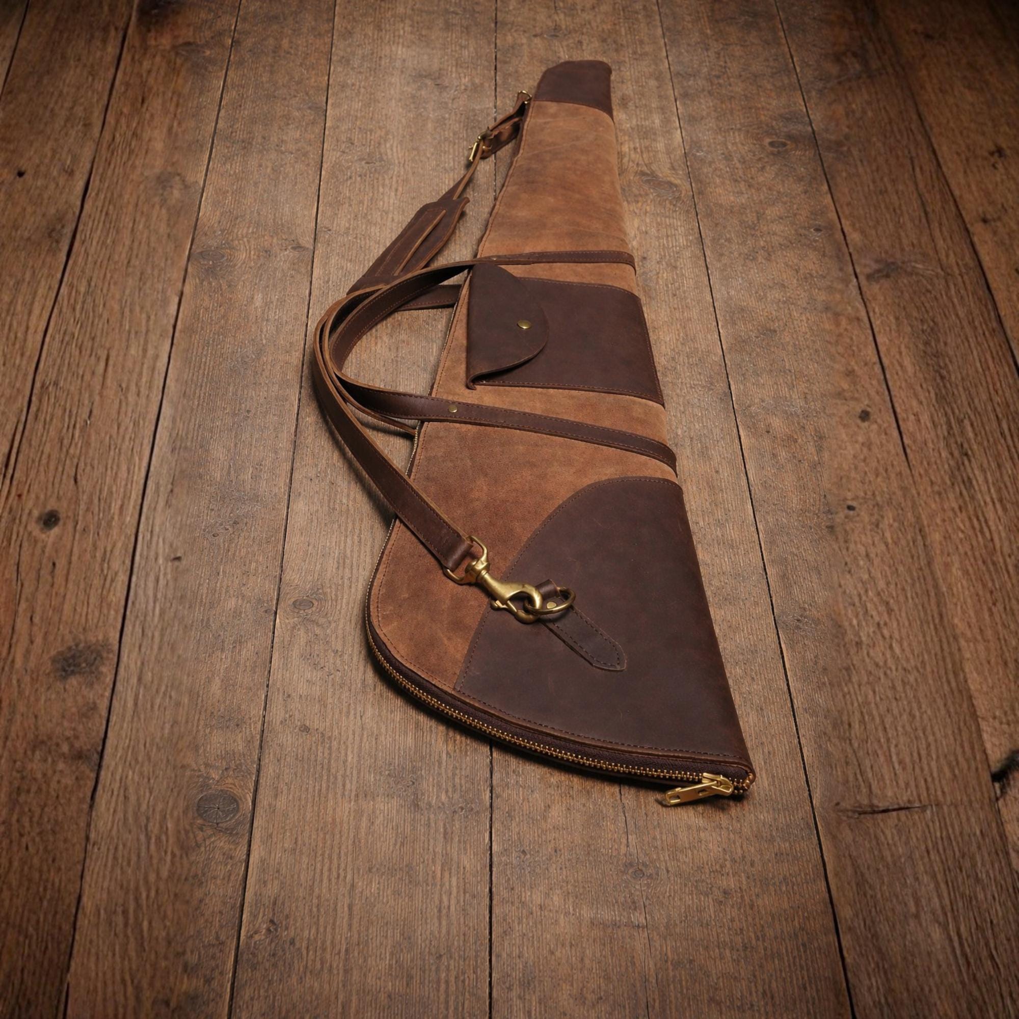 Leather Rifle Case Handmade, Waxed Canvas Shotgun Case, Fur Lined Gun ...
