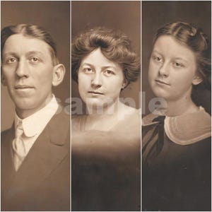 Foto antiche di famiglia, primi anni del 1900, tonalità seppia, foto istantanee scaricabili digitalmente, arte per scrapbooking, diari di scarto, collage
