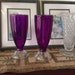 SET of TWO Ice Cream Sundae Deep Purple TALL perfection Libbey or Anchor vintage paneled with round feet sturdy Easter Delight