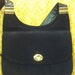 Susan Gail Purse Made in Italy Black Leather Purse Vintage Shoulder Bag crossbody strap 12 inches retro chic