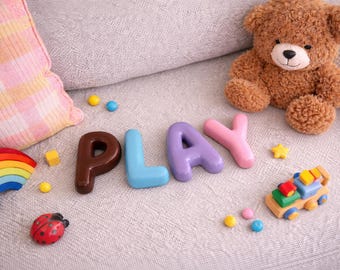 Custom Ceramic Name Letters – Handmade Nursery Wall Decor