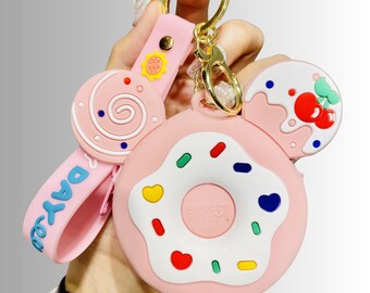 Mini Creative Coin Purse Donut Silicone Pendant Keychain Pendant