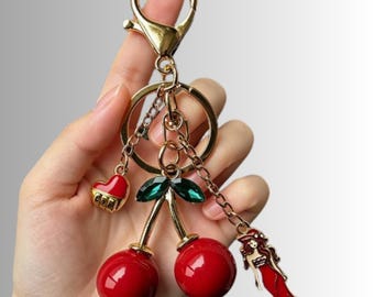 fruit keychain Cherry Metal Keychain