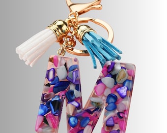 Fashion English Letters Keychain Transparent Acrylic Crystal bag Charm