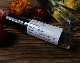 Focus - ADHD - Concentration Essential Oil Roller - Oils For Concentration - Help Studying