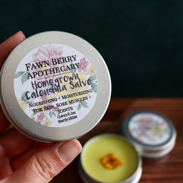 Sore Muscle + Eczema Cream - Organic Calendula Salve for Sensitive Skin + Dermatitis | Kid Safe | Baby Safe for Nursing Mamas