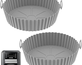 Fodere in silicone per friggitrice ad aria, 7,8 pollici (2 pezzi), riutilizzabili, antiaderenti, resistenti all'olio e all'acqua. Silicone alimentare.