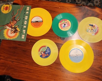 Zestaw kolorowych płyt winylowych dla dzieci Rudolph Golden Records...nie testowane