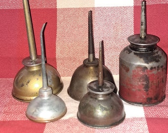 Surtido de latas de aceite vintage 2 Eagle, bomba de pulgar