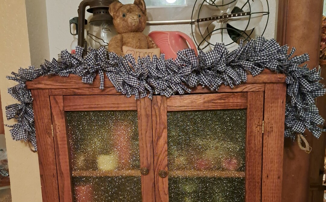 50 Rag Swag Blue Gingham Frayed Garland Etsy