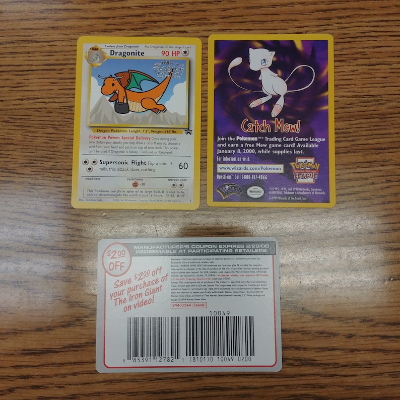 Pokemon the First Movie Dragonite Card Mint Etsy
