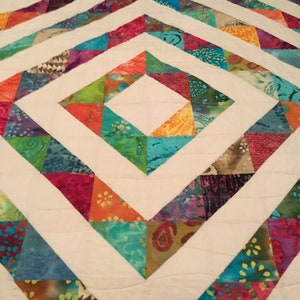 Off Centered Diamonds  54 1/2 inches long by 51 inches wide with free priority mail shipping