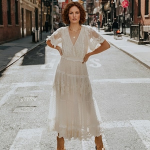 White Bohemian Dress Bell Sleeve - Etsy White Bohemian Dress Bell Sleeve - Etsy