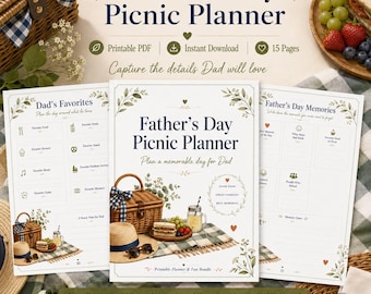Planificador de picnic para el Día del Padre (PDF imprimible) / Paquete de diversión familiar para papá
