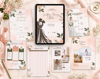 Wedding Planner Printable PDF | Bridal Planning Collection | Budget, Honeymoon, Guest List Organizer