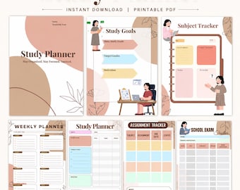 Study Planner PDF | Assignment Tracker, Exam Schedule, Academic Organizer